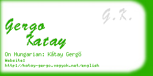gergo katay business card
