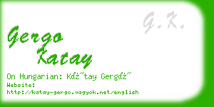 gergo katay business card